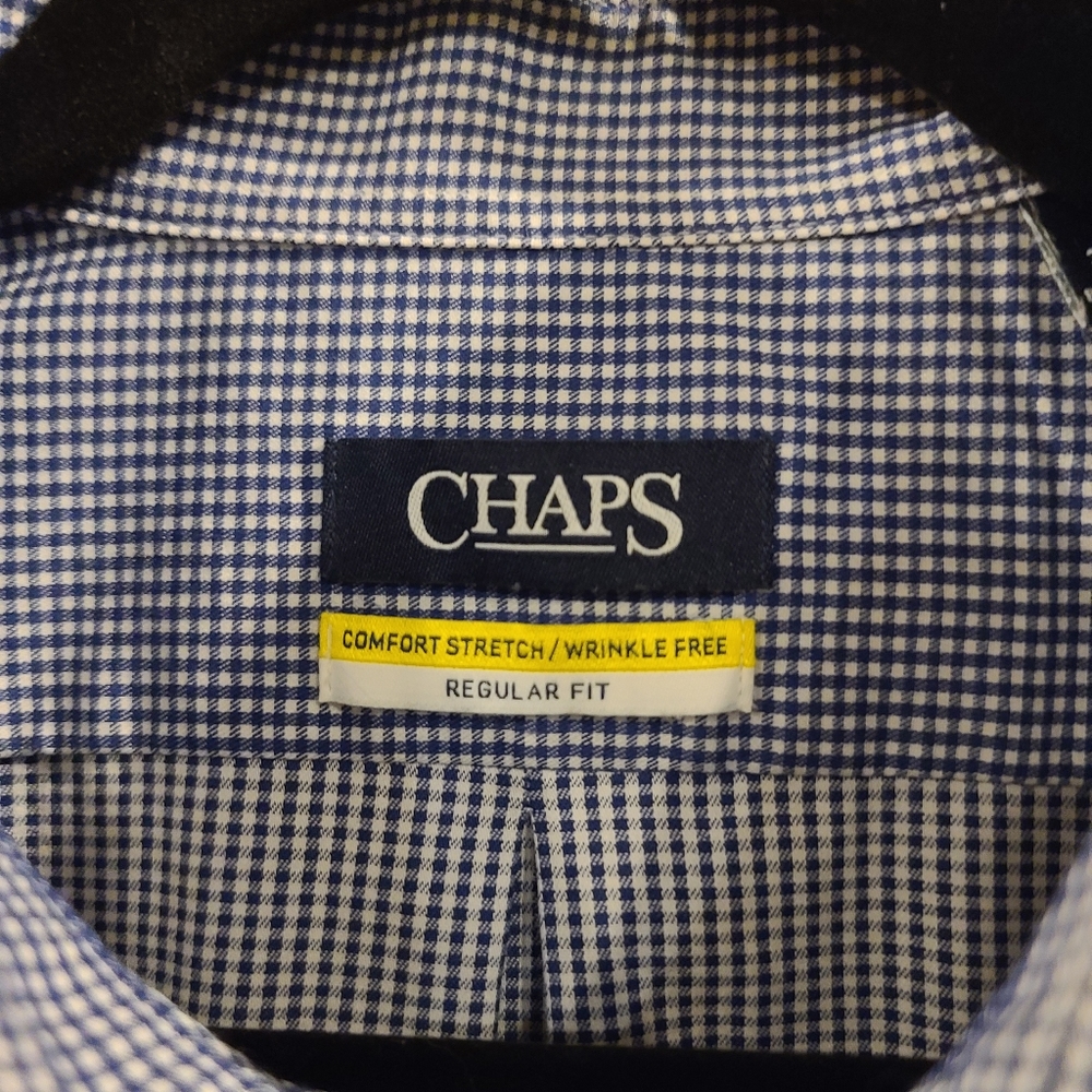 Chaps Gingham Button Down, 16/32-33 - image 3